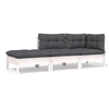 Image de Salon de jardin modulable gris 3 personnes bois 63.5 x 63.5 x 62.5 3 pieces