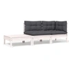Image de Salon de jardin modulable gris 2 personnes 3 pieces x 63.5 x 28.5 cm bois