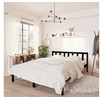 Image de Bedframe massief grenenhout zwart 135x190 cm810061