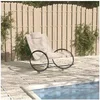 Image de Chaise longue en acier H. 91.5 cm beige L. 62 cm non empilable non pliable