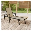 Image de Chaise longue en acier L. 191 cm beige H. 97.5 cm non empilable non pliable