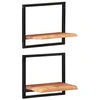 Image de Etagères murales 2 pcs 40x24x35 cm Bois d acacia et acier