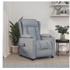 Image de Fauteuil de Massage, Siège Inclinable avec Dossier et Repose-pied Réglables, Chaise de Salle de Séjour Salon Intérieur, Gris Clair Tissu