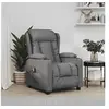 Image de Fauteuil de Massage, Siège Inclinable avec Dossier et Repose-pied Réglables, Chaise de Salle de Séjour Salon Intérieur, Gris Foncé Tissu 339059