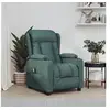 Image de Fauteuil de Massage Inclinable Fauteuil Electrique Salon Salle de Séjour Intérieur Dossier et Repose-pied Réglables Vert Foncé Tissu