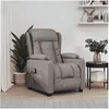 Image de Fauteuil de Massage, Siège Inclinable avec Dossier et Repose-pied Réglables, Chaise de Salle de Séjour Salon Intérieur, Taupe Tissu