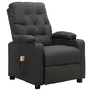 Image de Fauteuil de Massage, Siège Inclinable avec Dossier et Repose-pied Réglables, Chaise de Salle de Séjour Salon Intérieur, Industriel, Gris Foncé Tissu