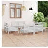 Image de Salon de jardin modulable bois massif blanc 8 pieces x 63.5 x 62.5 8 personnes
