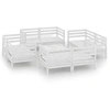 Image de Salon de jardin modulable bois massif blanc 9 pieces 8 personnes