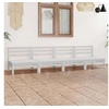 Image de Salon de jardin modulable bois massif blanc 4 pieces x 63.5 x 62.5 4 personnes