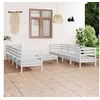 Image de Salon de jardin modulable bois massif blanc 9 pieces x 63.5 x 62.5 8 personnes
