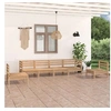 Image de Salon de jardin modulable bois massif marron 6 pieces x 63.5 x 62.5 6 personnes