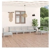 Image de Salon de jardin modulable bois massif blanc 6 pieces x 63.5 x 62.5 6 personnes