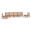 Image de Salon de jardin modulable bois massif marron 6 pieces x 63.5 x 62.5 6 personnes