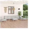 Image de Salon de jardin bois massif blanc 7 pieces x 63.5 x 62.5 6 personnes