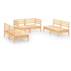 Image de Salon de jardin modulable bois massif bois 6 pieces x 63.5 x 62.5 6 personnes
