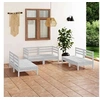 Image de Salon de jardin modulable bois massif blanc 6 pieces x 63.5 x 62.5 6 personnes
