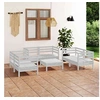 Image de Salon de jardin modulable bois massif blanc 7 pieces x 63.5 x 62.5 6 personnes