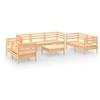 Image de Salon de jardin modulable bois massif bois 8 pieces 63.5 x 63.5 x 62.5 7 personnes