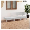 Image de Salon de jardin modulable 3 personnes 3 pieces blanc x 63.5 x 62.5 cm bois massif