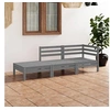 Image de Salon de jardin modulable 3 personnes 3 pieces bois massif x 63.5 x 62.5 cm gris
