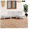 Image de Salon de jardin modulable 4 pieces bois massif blanc x 63.5 x 62.5 cm 4 personnes