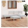 Image de Salon de jardin modulable bois massif blanc 5 pieces 63.5 x 63.5 x 28.5 4 personnes
