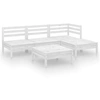 Image de Salon de jardin modulable bois massif blanc 5 pieces x 63.5 x 62.5