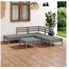 Image de Salon de jardin modulable bois massif gris 6 pieces x 63.5 x 62.5 5 personnes