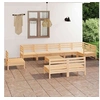 Image de Salon de jardin modulable bois massif marron 10 pieces x 63.5 x 62.5 10 personnes