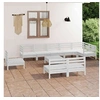 Image de Salon de jardin modulable bois massif blanc 10 pieces x 63.5 x 62.5 10 personnes