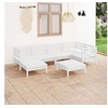Image de Salon de jardin modulable bois massif blanc 7 pieces x 63.5 x 62.5 7 personnes