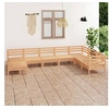 Image de Salon de jardin bois massif marron 8 pieces x 63.5 x 62.5 8 personnes