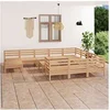 Image de Salon de jardin modulable bois massif marron 12 pieces x 63.5 x 62.5 12 personnes