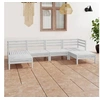 Image de Salon de jardin modulable bois massif blanc 6 pieces x 63.5 x 28.5 cm 6 personnes