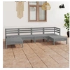 Image de Salon de jardin modulable bois massif gris 6 pieces 63.5 x 63.5 x 28.5 6 personnes