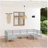 Image de 6-delige Loungeset massief grenenhout wit3083395