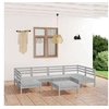 Image de Salon de jardin modulable bois massif 7 pieces 7 personnes x 63.5 x 28.5 cm blanc