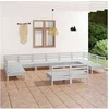 Image de Salon de jardin bois massif blanc 12 pieces x 63.5 x 62.5 2 personnes