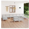 Image de Bois de Pin Massif Salon de Jardin 11 pcs avec Coussins Mobilier de Patio Meubles d'Extérieur Mobilier de Jardin 3096845