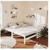 Image de Lit coulissant 2x(90x200) cm Blanc Bois de pin massif