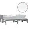 Image de Lit coulissant 2x(90x200) cm Gris Bois de pin massif