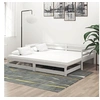 Image de Lit coulissant 2x(90x200) cm Blanc Bois de pin massif