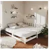 Image de Lit 203.5 x 185 x 68.5 cm en bois sommier a lattes pour 2 personnes de couleur