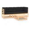 Image de Salon de jardin 4 pcs avec coussins Bois de pin massif