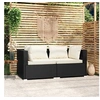 Image de Tweezitsbank met kussens poly rattan zwart317487