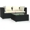Image de Salon de jardin modulable resine tressee noir 3 pieces 60.0 x 60 x 30 2 personnes