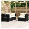 Image de Salon de jardin modulable resine tressee noir 3 pieces x 70 x 60.5 3 personnes