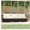 Image de Driezitsbank met kussens poly rattan zwart317495