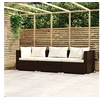 Image de Driezitsbank met kussens poly rattan bruin317500